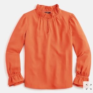 NWT J. Crew Orange Ruffle Top